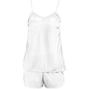 Pajama Camisole Top and Shorts with Ruffle Sleepwear Set for Women Silk Small
